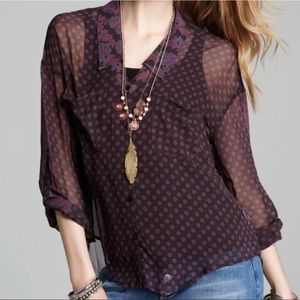 FREE PEOPLE Georgette Easy Rider Blouse